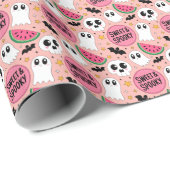 Sweet & Spooky Halloween Ghosts & Watermeloenen Cadeaupapier (Rol Hoek)