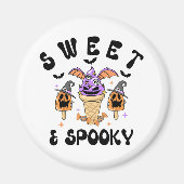 Sweet & Spooky Retro Halloween Ice Cream Cones Magneet (Voorkant)