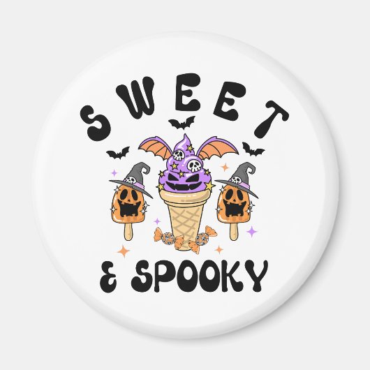 Sweet & Spooky Retro Halloween Ice Cream Cones Magneet (Voorkant)