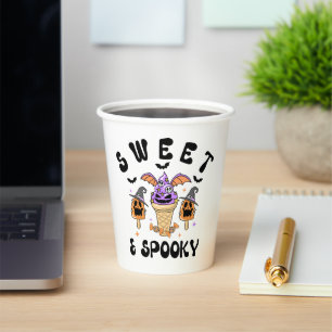 Sweet & Spooky Retro Halloween Ice Cream Cones Papieren Bekers