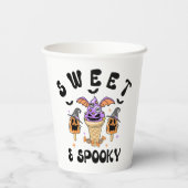 Sweet & Spooky Retro Halloween Ice Cream Cones Papieren Bekers (Achterkant)
