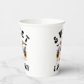 Sweet & Spooky Retro Halloween Ice Cream Cones Papieren Bekers (Links)