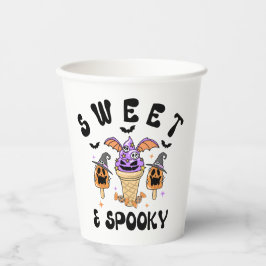 Sweet & Spooky Retro Halloween Ice Cream Cones Papieren Bekers