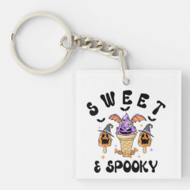 Sweet & Spooky Retro Halloween Ice Cream Cones Sleutelhanger