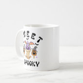 Sweet & Spooky Retro Monster Ice Cream Halloween Koffiemok (Voorkant links)