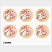 Sweet & Spooky Schattige Ghost Round Sticker (Vel)
