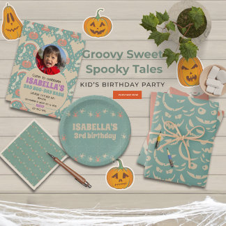 Sweet Spooky Tales Halloween Verjaardag uitnodigin Kaart