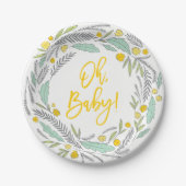 Sweet Sprigs Genderneutraal Baby shower Bord (Voorkant)