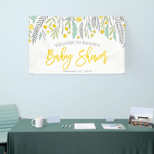 Sweet Sprigs Neutraal Baby shower Sign Banner Sign (Beurs)