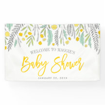 Sweet Sprigs Neutraal Baby shower Sign Banner Sign