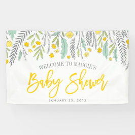 Sweet Sprigs Neutraal Baby shower Sign Banner Sign