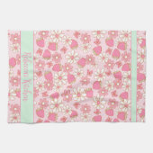 Sweet Spring aardbeien gepersonaliseerd Theedoek (Horizontaal)