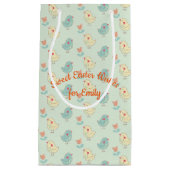 Sweet Spring Birdies Gift Bag - Klein, glanzend Klein Cadeauzakje (Voorkant)