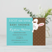 Sweet Spring Bunny Boy Baby shower Uitnodiging (Staand voorkant)