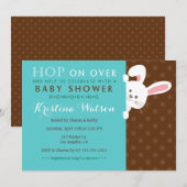 Sweet Spring Bunny Boy Baby shower Uitnodiging (Voorkant / Achterkant)