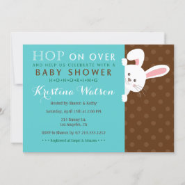 Sweet Spring Bunny Boy Baby shower Uitnodiging