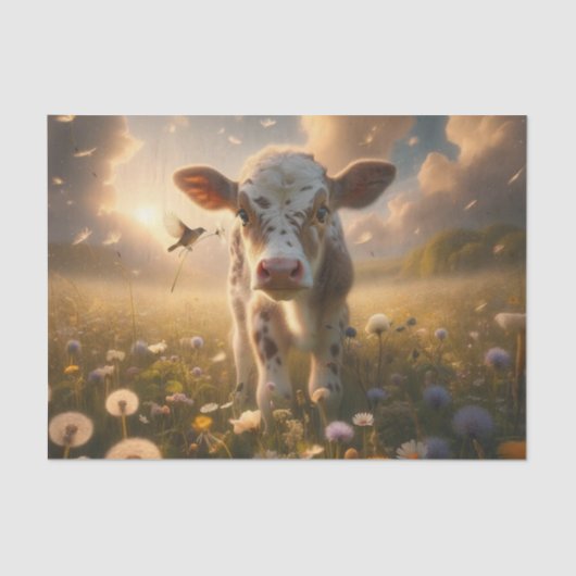 Sweet Spring Calf Decoupage Papier | boerderij (Voorkant)