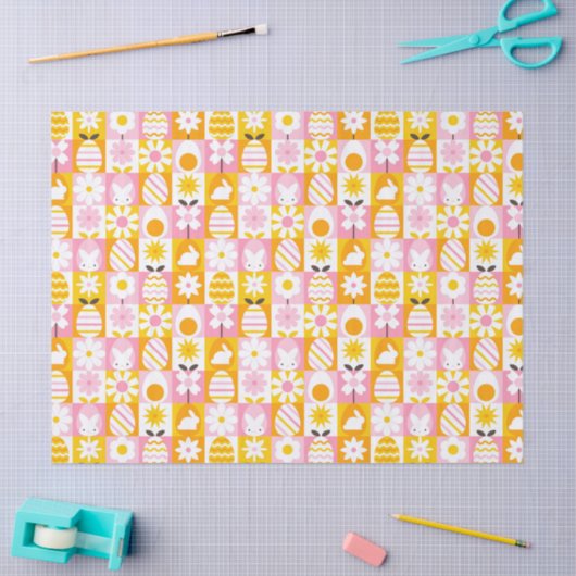 Sweet Spring Easter Patchwork  Tissuepapier (Craft)
