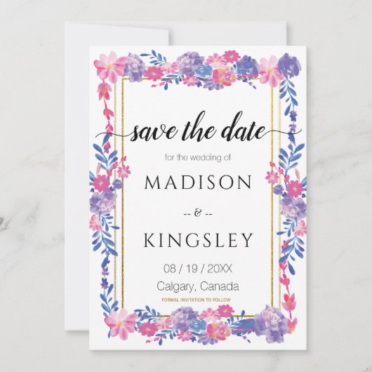 Sweet Spring Floral Abstract Save the Date KAART (Voorkant)