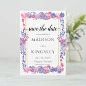 Sweet Spring Floral Abstract Save the Date KAART (Staand voorkant)