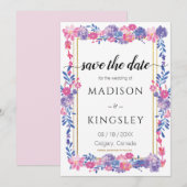 Sweet Spring Floral Abstract Save the Date KAART (Voorkant / Achterkant)