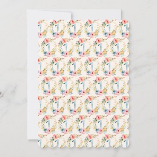 Sweet Spring Floral eerste verjaardag Kaart (Achterkant)