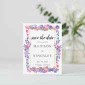 Sweet Spring Floral Epic Abstract Sparen de Datum Briefkaart (Staand voorkant)