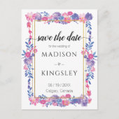 Sweet Spring Floral Epic Abstract Sparen de Datum Briefkaart (Voorkant)