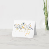 Sweet Spring Floral Mix Motif Blue Grey Yellow Bedankkaart (Voorkant)