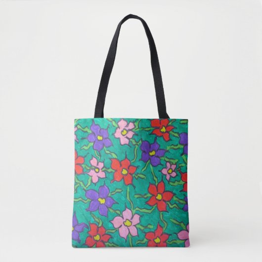 Sweet Spring Greenery Floral Canvas tas (Voorkant)