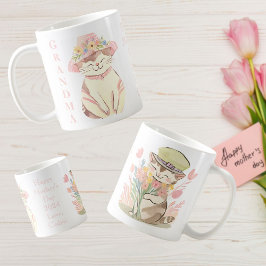 Sweet Spring Oma Kat Kitten Gepersonaliseerd Koffiemok
