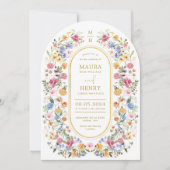 Sweet Spring Wildflower Meadow Garden Arch Wedding Kaart (Voorkant)