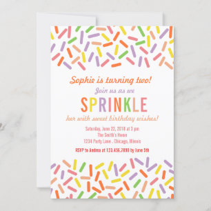 Sweet Sprinkle Birthday Party Invitation Kaart