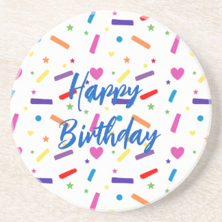 Sweet Sprinkle Birthday Party Theme Zandsteen Onderzetter