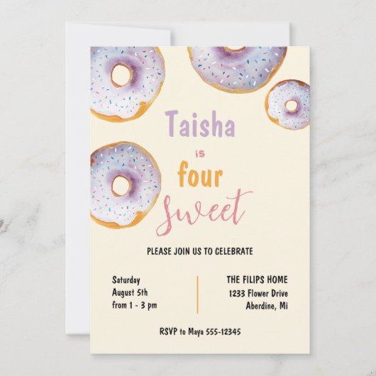 Sweet Sprinkle Donut Waterverf Illustration (Voorkant)