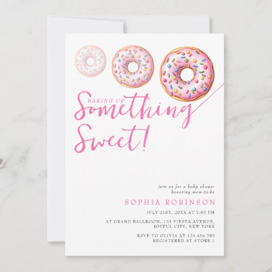 Sweet Sprinkle Donuts Modern Girl Baby shower Kaart (Voorkant)