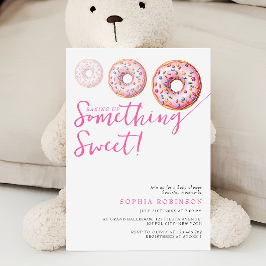 Sweet Sprinkle Donuts Modern Girl Baby shower Kaart