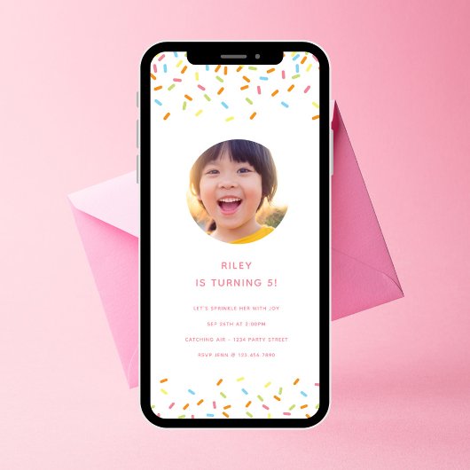 Sweet Sprinkle Kids Birthday Party Foto Kaart