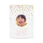 Sweet Sprinkle Kids Birthday Party Photo and Gold Folie Uitnodiging<br><div class="desc">Een kleurrijk sprokjesfeest nodigt inspiratie uit door cupcakes,  taart,  ijsjes en alle mooie lekkernijen die perfect zijn voor een kinderfeestje.</div>