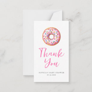 Sweet Sprinkle Pink Donuts Modern Girl Baby shower Notitiekaartje