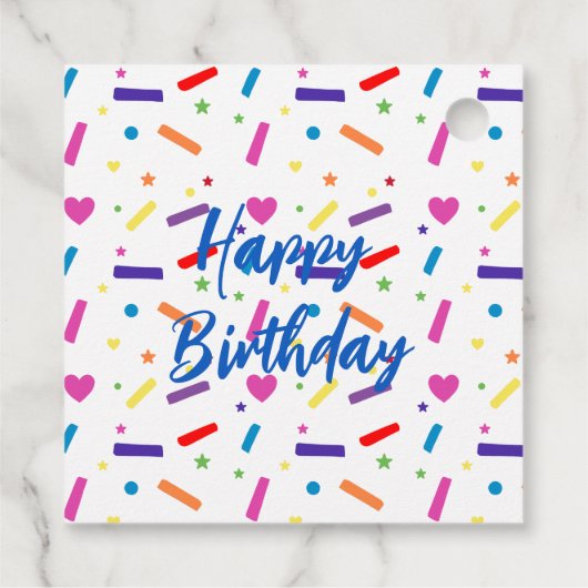 Sweet Sprinkle verjaardagsfeestje thema Bedankjes Labels (Achterkant)