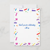 Sweet Sprinkle verjaardagsfeestje thema Bedankkaart (Voorkant)