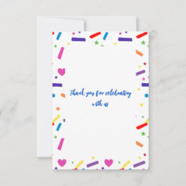 Sweet Sprinkle verjaardagsfeestje thema Bedankkaart