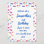 Sweet Sprinkle verjaardagsfeestje thema Kaart (Voorkant / Achterkant)