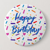 Sweet Sprinkle verjaardagsfeestje thema Ronde Button 4,0 Cm (Voorkant)
