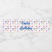 Sweet Sprinkle verjaardagsfeestje thema Waterfles Etiket (Enkel label)