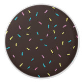 Sweet Sprinkles Ceramic Knob (Chocolate Brown) Keramische Knop (Voorkant)
