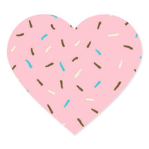 Sweet Sprinkles Hart Stickers (Aardbei Roze)