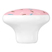 Sweet Sprinkles Keramische Knop (Strawberry Pink) (Zijkant)