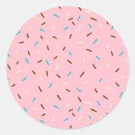 Sweet Sprinkles Ronde Stickers (aardbeiroze)